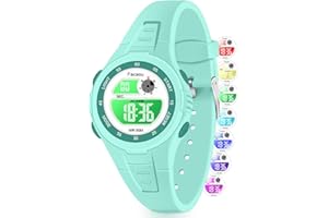 Facasu Kids Digital Watch for Boys Girls,Colorful Light 50M Waterproof Outdoor Sports Watch for Toddler Children with Stopwatch Alarm 12/24 H Functions - Kids Gifts for Boys Girls Ages 4-15