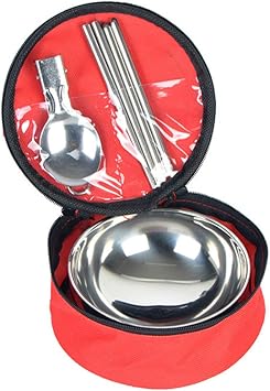 Amazon Iplusmile キャンプ 皿 アウトドア 食器 ステンレス食器セット キャンプ バーベキュー アウトドア ファミリーセット キャンプ ボウルスプーン 箸セット キャンプピクニック Iplusmile ナイフ フォーク スプーン