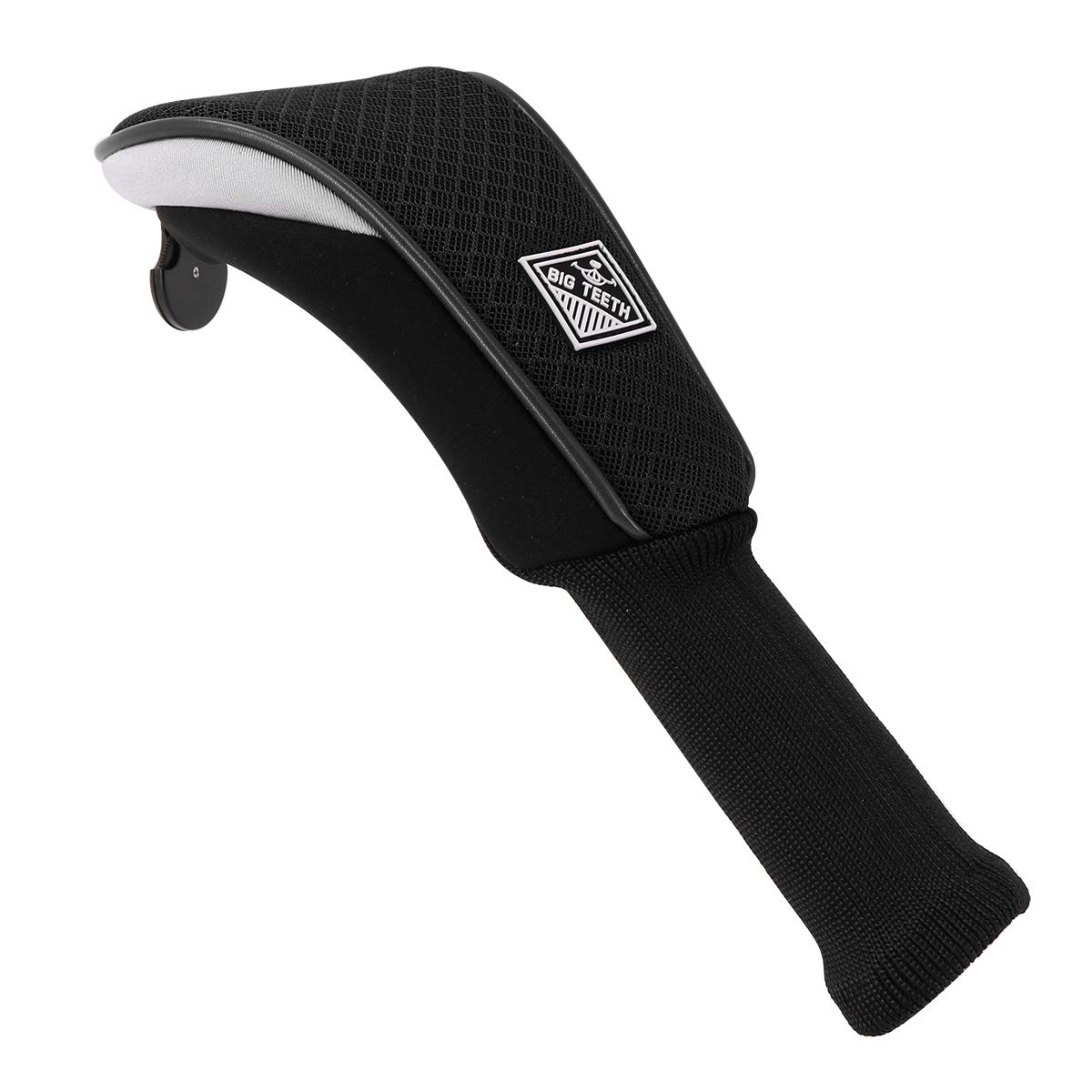 Golf Club Head covers Hybrid Utility Rescue with Interchangeable Number Tag 2 3 4 5 6 UT Long Neck Balck Meshy Knit