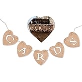 DS. DISTINCTIVE STYLE Cards Banner 9 x 9cm Heart Jute Burlap Banner Jute Garland for Party Decoration, Photo Prop, Wedding