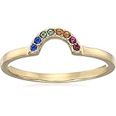 Amazon Essentials Crystal Rainbow Ring in Sterling Silver , (previously Amazon Collection)