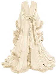 Feather Bridal Robe for Phtoshoot Fur Bathrobe