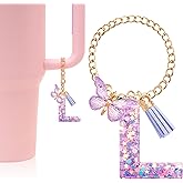 ZOSIX Designed for Stanley Cup Charms, [Upgraded Chain] Initial Keychain for Stanley Cup 40/30 oz with Handle