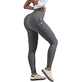 Postropaky Women's Fleece Lined Waterproof Leggings, High Waisted Winter with Zipper Pockets