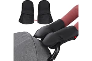 HKSICHENGKEJI 1 Pair Baby Stroller Hand Muffs Gloves Winter Thick Warm Gloves Pushchair Hand Warmer Gloves Mittens Windproof Waterproof Carriage Hand Muffs Stroller Warmmuffs Gloves Stroller Accessories