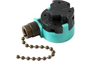 Akahttbn Ceiling Fan Switch ZE-268S6 3 Speed 4 Wire Bronze Zing Ear For Ceiling Light Fans Lamps and Wall Lights Pull Chain Switch Replacement On-Off with Pull Chain,1 Pack
