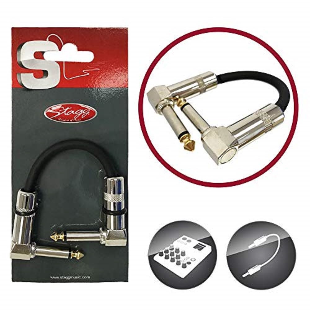 Stagg SPC010L DL 10cms/4" Double Angled Patch Cable