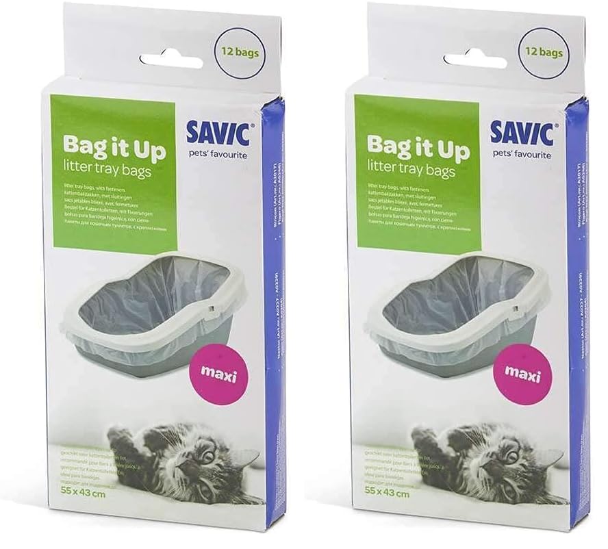 SAVIC Bag It Up 12 Maxi Hygienic Bags 55X43 cm (Pack of 2)
