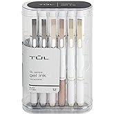 TUL&reg; GL Series Retractable Gel Pens, Medium Point, 0.7 mm, Pearl White Barrel, Black Ink, Pack Of 12 Pens