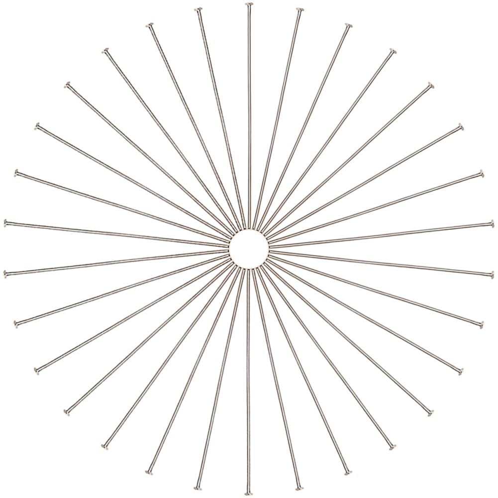 SUNNYCLUE 1 Box 500Pcs Flat Head Pins Head Pin Wire 50mm Earring Findings Head Pins Flat Pins Flat Headpins Pin Heads Silver Head Pin Earrings Pins for Jewellery Making Accessories DIY Earrings