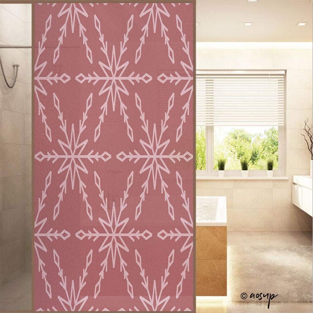 ShopHM Window Film, Snowflakes Anti UV Static Cling Stained Glass Film Sticker - Economic Translucent - 60x120cm (W23.6 xH47.2)