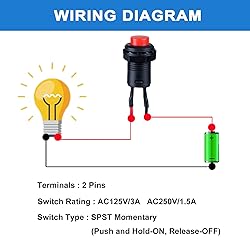 DMWD 12-Pack 12mm Mini Momentary Push Button Switch