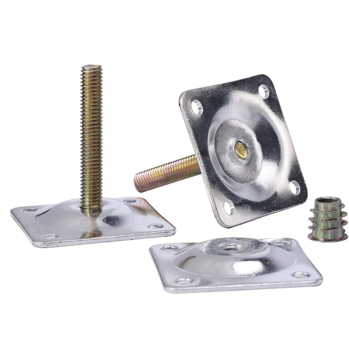 La Vane Furniture Leg Mounting Plates & M8 Hanger Bolts Kit - Image 4