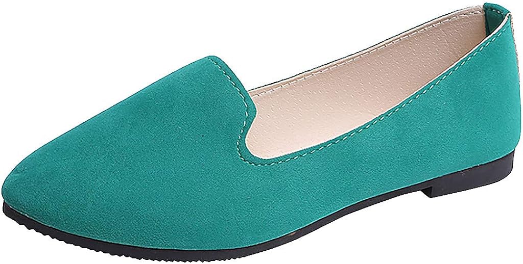LATINDAY Flats Shoes Women– Slip-on Ballet Comfort Walking Classic Round Toe Shoes