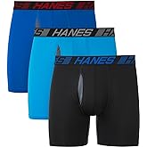 Hanes Mens X-Temp Total Support Pouch Men's Underwear Boxer Briefs, Anti-Chafing, Moisture Wicking Underwear, 3-Pack