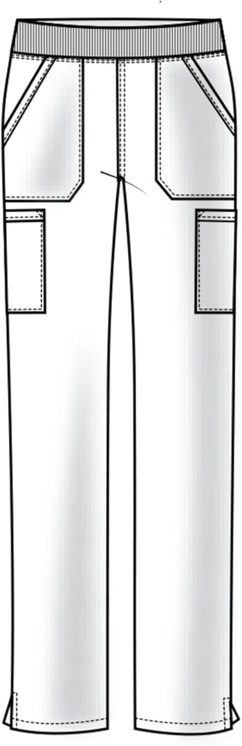 Cherokee Workwear Professionals Mid Rise Straight Leg Pull-on Cargo Scrub Pant: Clothing