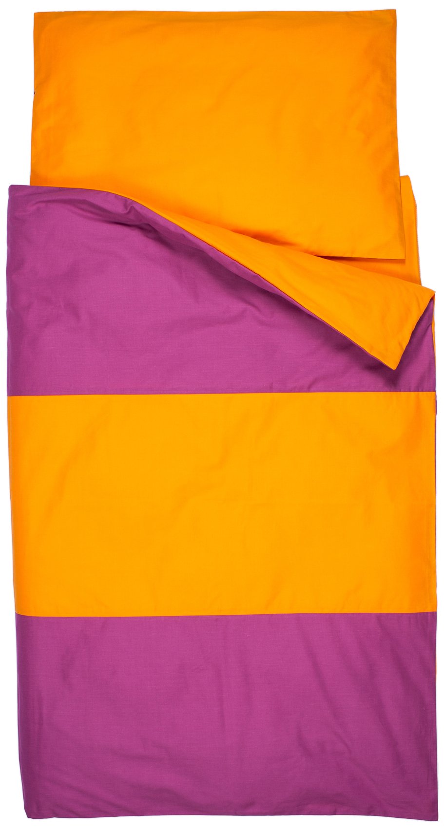 Kindertraum 530117011803 Reversible Bed Linen 80 x 80 CM and 135 x 200 CM Stripes in Purple/apricot