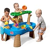 Step2 Tropical Rainforest Water Table, Kids Water and Sand Activity Sensory Playset, Summer Outdoor Toys, 13 Piece Water Toy Accessories, for Toddlers 1.5+ Years Old, Blue &amp; Brown