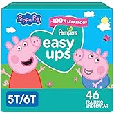 Pampers Training Pants - Easy Ups Girls & Boys - Size 5T-6T, 46 Count, Peppa Pig Potty Underwear (Packaging May Vary)
