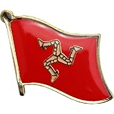 Isle of Man Flag Die-struck Metal Single Lapel Pin with Butterfly Clasp Closure