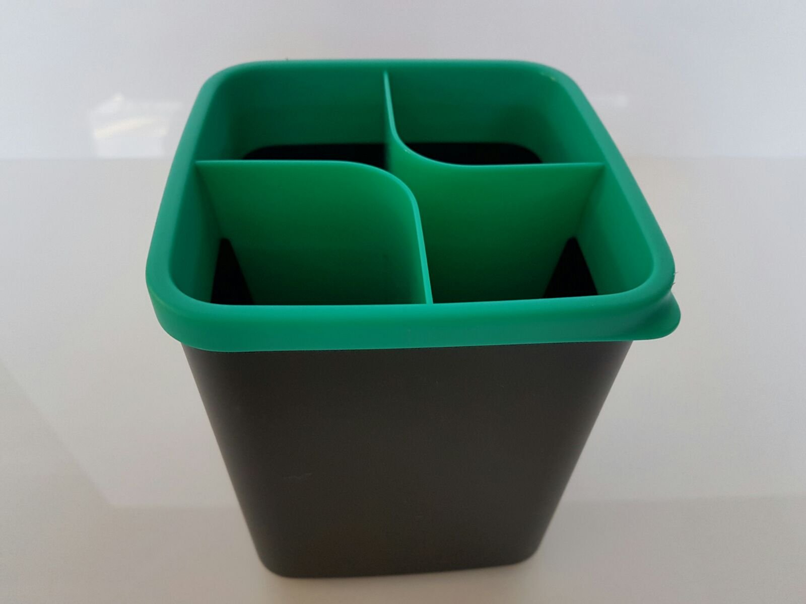 Tupperware Neo Order 4 Compartment Divided Storage Pot Black Turquoise Kitchen High