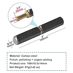MOUNTAIN_ARK 12 Pack Weld On Bullet Hinges, 4" x