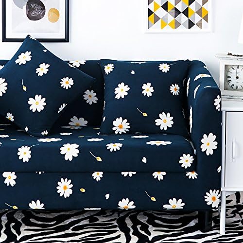 Stretch Printed Sofa Slipcover Anti Wrinkle 1 2 3 4 Seater Sofa Cover Lightweight Slip Resistant Sofa Furniture Protector Cover Couch Covers Hidden Blue Sun Flower Pattern by Miller00