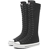 Women's Tall Canvas Lace up Knee High Sneakers