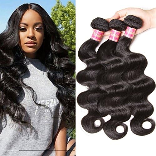 Nadula Young Series 7A Virgin Peruvian Body Wave Hair Weave Pack of 3 Unprocessed Peruvian Remy Virgin Human Hair Extensions Natural Color (16 18 20)