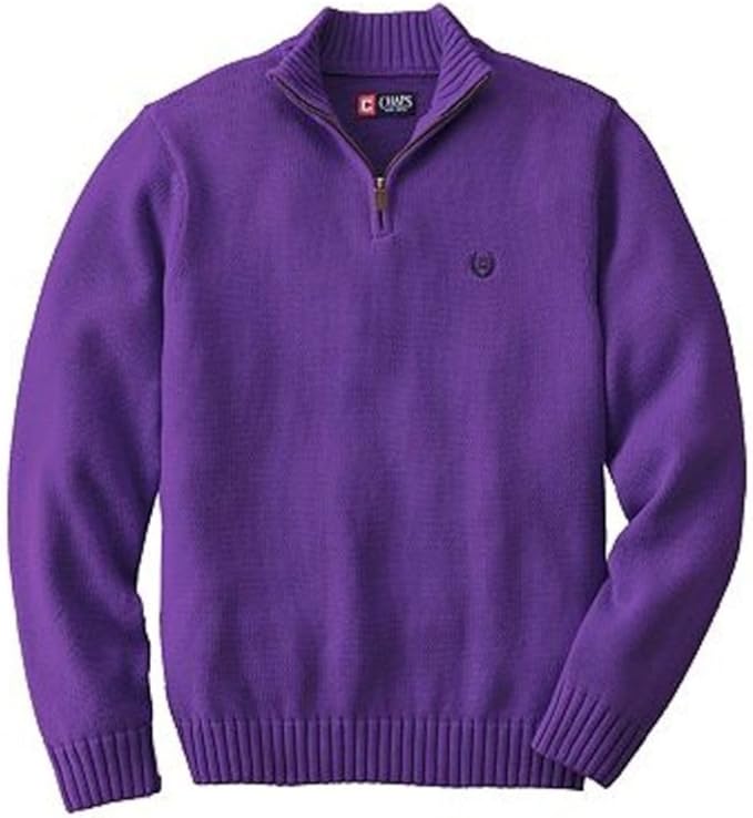 Chaps Mens 1/4 Zip Thick Cotton Pullover Sweater Size Large Royal