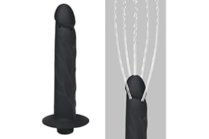 NOBGUM 6 Holes Silicone Shower Cleaner Enema Douche System,Silicone Enema Nozzles Hose，Handheld Water Shower Anal Rinse Vaginal Cleaning Kit for Men and Women, Black