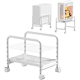PUTORSEN Computer Tower Stand Under Desk for Most Mid-Tower, White | Height Adjustable PC Stand, Smooth 360&deg; Locking Wheels, Easy to Assemble, Stable, Rolling CPU Holder, Max Load 66 lbs