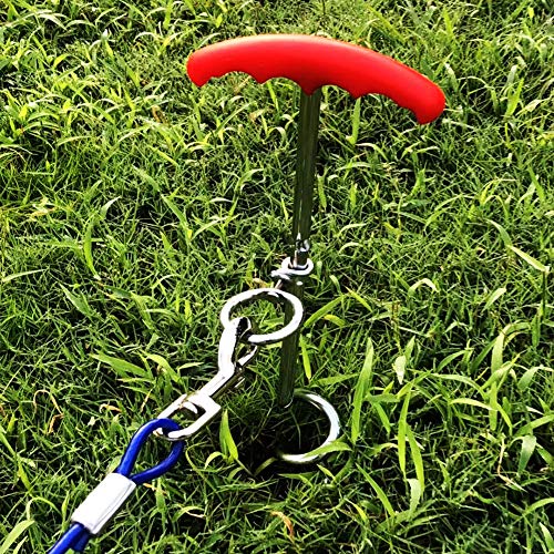 Tie Out Cable and Dog Stake for Yard,Dog Leash Stake with Solid Dog