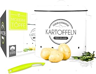 LOFTASTIC® Kartoffeltopf inkl. Sparschäler I Die stilvollste Art für noch länger frische Kartoffeln I Vorratsbehälter I Elegante Aufbewahrung in deiner Küche