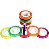 Clear Color Tape, 1 Roll of Each of 6 Standard Colors, 0.3 Inch Wide x 720 Inch Long