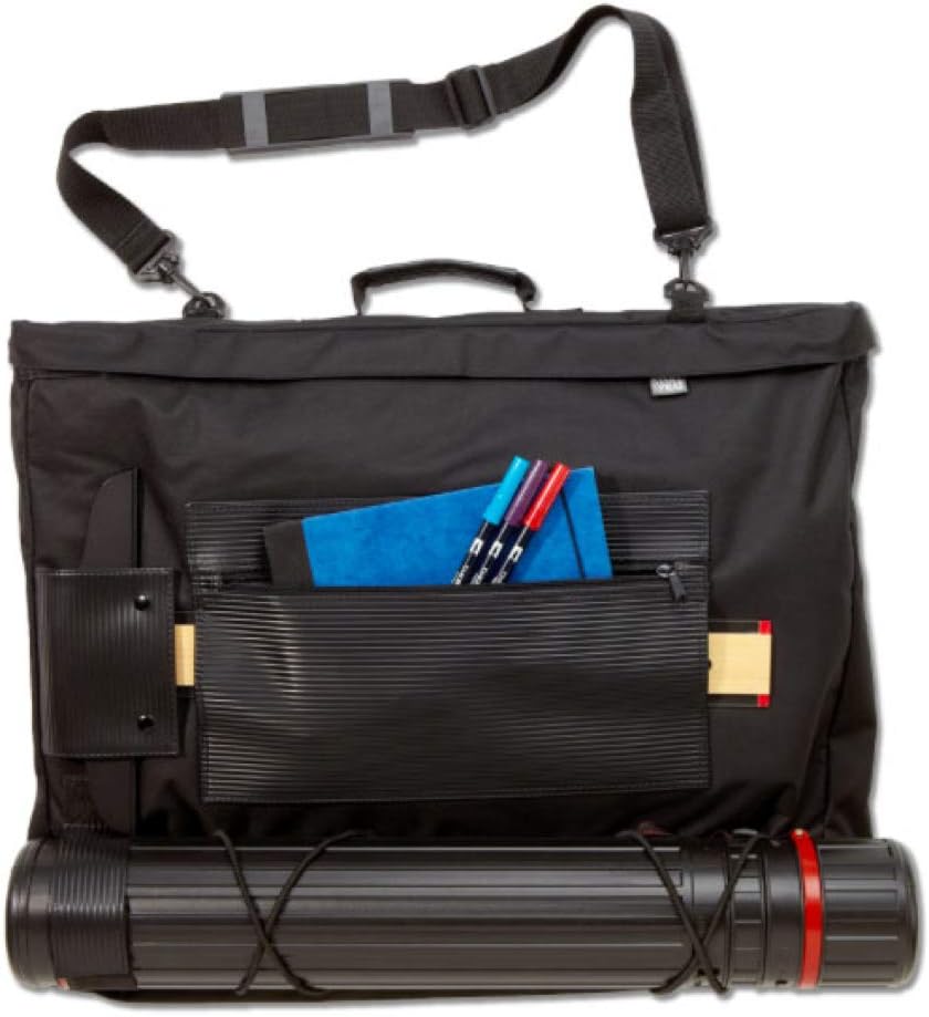 Prat Start S2000 Convertible Backpack Portfolio, Weather-Resistant Canvas, Pockets for Storage and Tube Holder, 24 X 18 X 2 inches, Black (S2000-24-N)