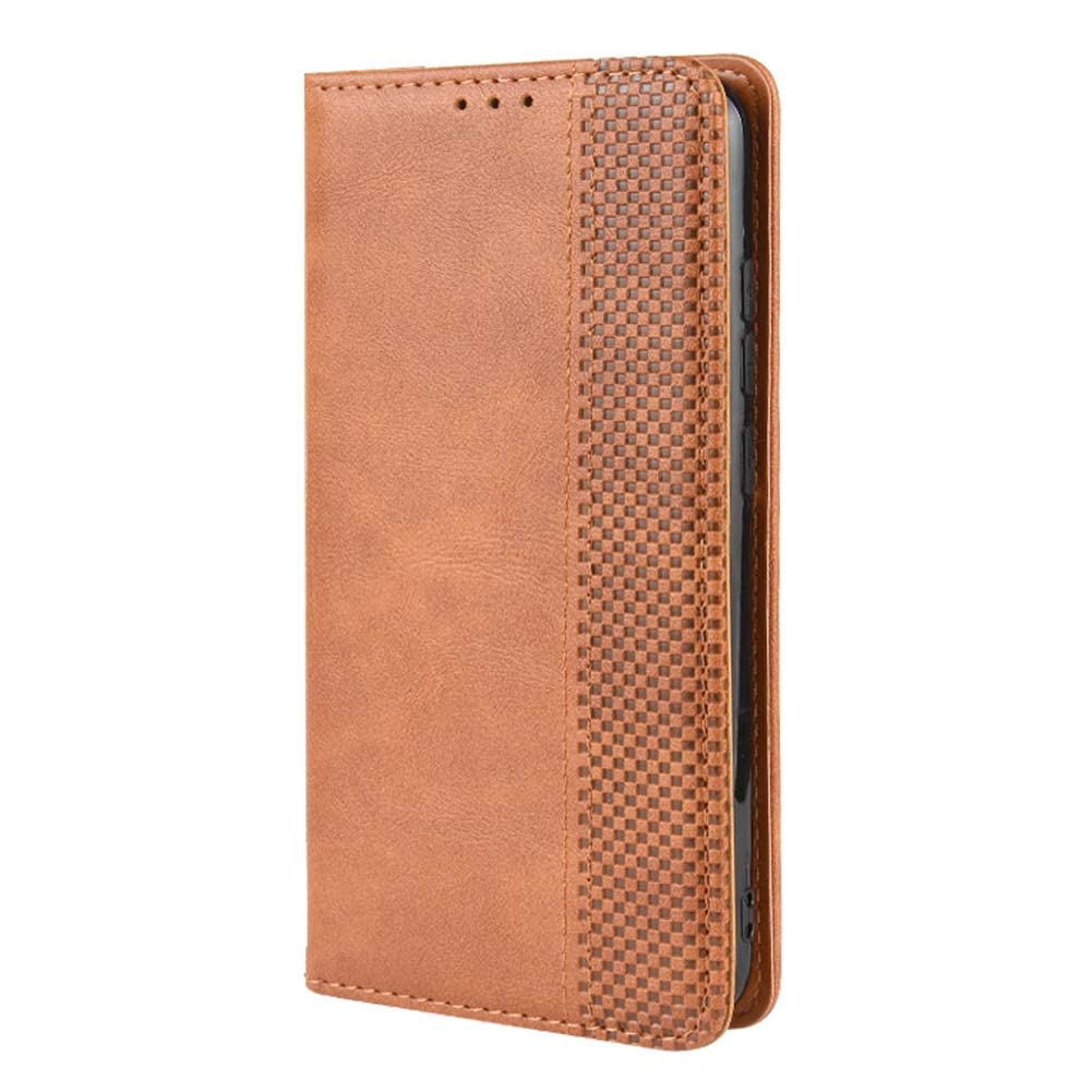 DESSEN Case for Motorola Moto E32 4G, Wallet Style PU Leather Shell Phone Case, Magnetic Closing Bracket Card Slot Full Side Drop Bumple Protective Cover. Brown