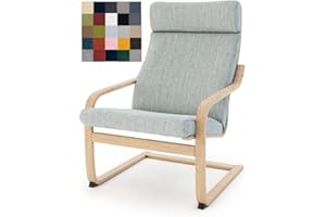 Vepping Lude Multi Colored Armchair Replacement Cover, Fits IKEA Poäng Armchair, Cushion not Included (Cushion Design 1, Polyester - Light Grey)