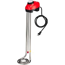KD 1300W Immersion Bucket Water Heater, Auto Shutoff, Overheating  Prevention, Auto Water Level Senor, Adjustable Thermostat, Easy-to-Use (RED  / 1300 WATT) - Amazon.com