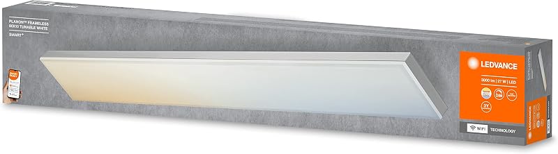 Plafón LED inteligente, panel interior con tecnología WiFi, color de luz cambiante (3000K-6500K), 800mm x 100mm, compatible con Google y Alexa Voice Control, SMART+ WIFI PLANON FRAMELESS