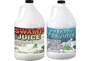 Froggy's Fog Swamp Juice and Freezin Fog Bundle, Ridiculously Long-Lasting Fog Fluid and Low-Lying Fog Fluid for Professional and Home Haunters, Theatrical Effects, and DJs, 2 Gallons