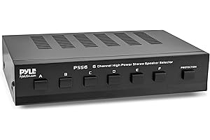 Pyle Home Premium New and Improved 6 Zone Channel Speaker Switch Selector Switch Box Hub Distribution Box for Multi-Channel High Powered Stereo Amplifier A,B,C,D Switches, 6 Pairs Of speakers - PSS6