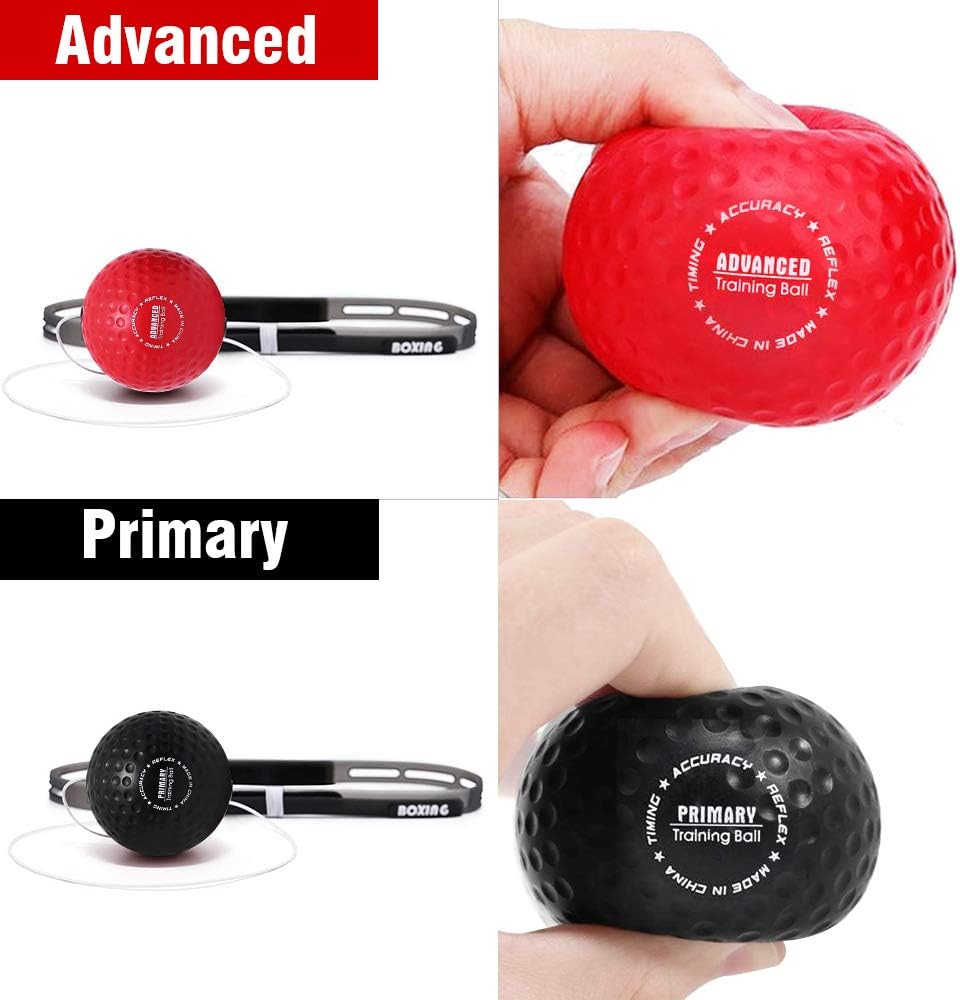 YMX BOXING Reaction Ball on String, Fight Ball with Adjustable Headband, Soft Foam Balls, Improve Hand Eye Coordination - Image 3