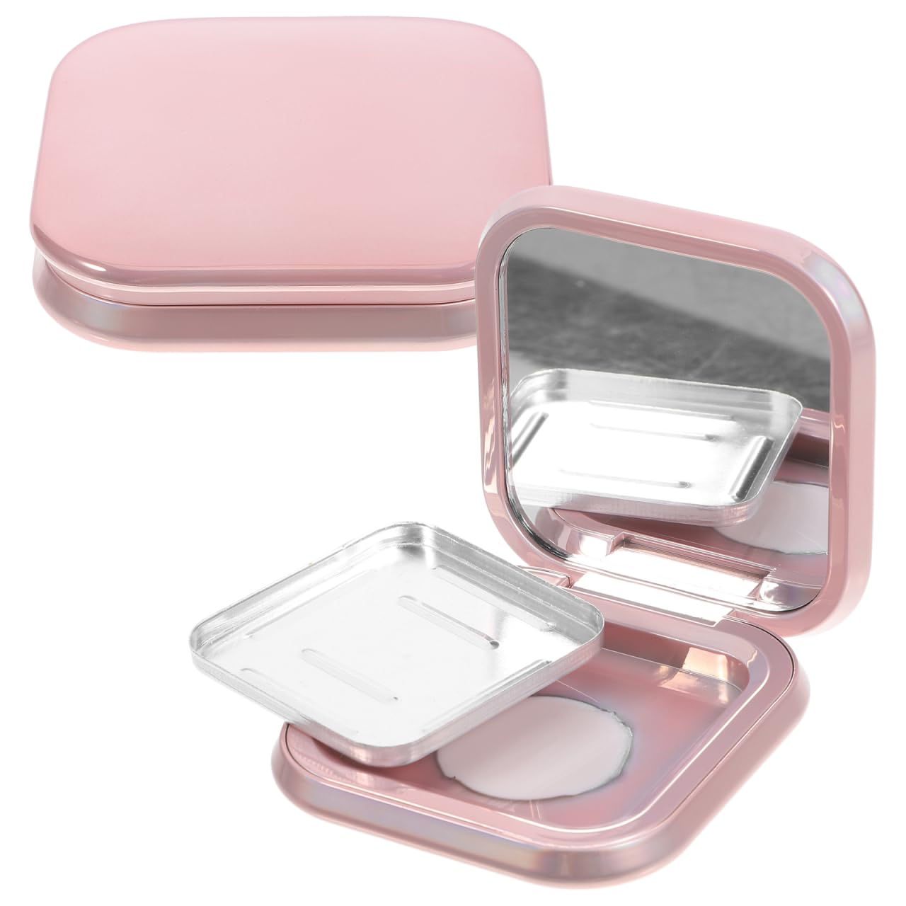Photo 1 of Ipetboom 2pcs Makeup Pallettes with Mirror: 2.24 In Empty Magnetic Buckle Storage Powder Box for Foundation Blush Eye Shadow Highlighter - DIY Cosmetic EyeShadow Container for Travel use