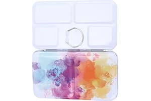 Paint Box, Iron Watercolor Case with Thumb Loop and Foldable Design, for Portable Painting Supplies and Travel Use