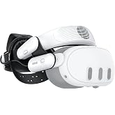AMVR BS1 Battery Head Strap with Fan, Compatible with Meta Quest 3/3S | Magnetic Hot-Swap Battery Pack(Safe Lithium-polymer), Weight-Balanced VR Accessories, Cooling Sweat-proof, Extended Playtime
