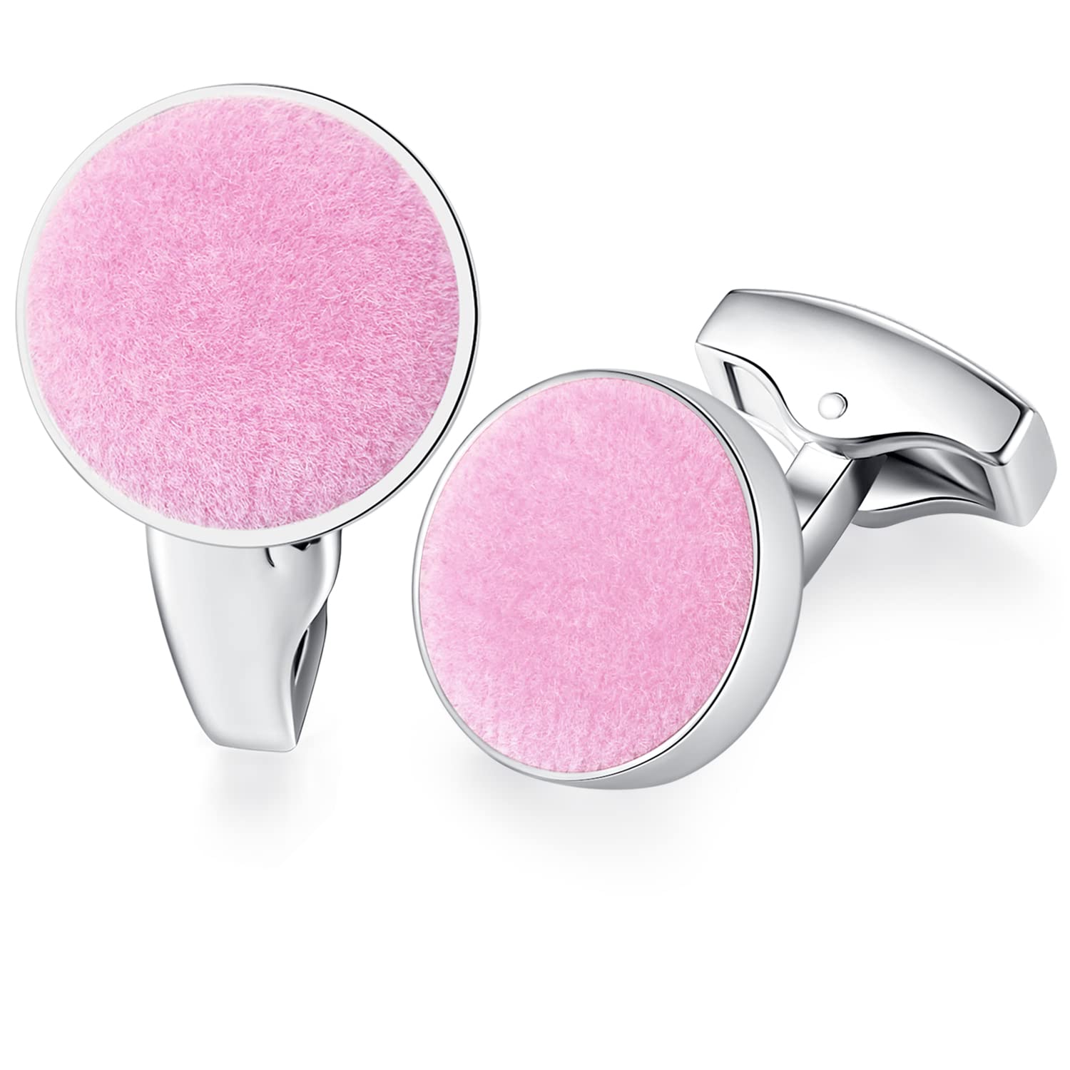 HONEY BEAR Cotton Fabric Valvet Cufflinks for Men's Shirt,for Business Wedding Gift