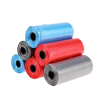 Rrimin Plastic Standard Size Pet Dog Poop Clean Up Garbage Bags (Multicolour) -Set of 6