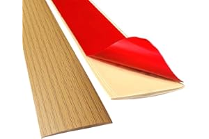 PANO Floor Transition Strip Self Adhesive Laminate Floor Strip Threshold Seam Cover Strip Vinyl Door Floor Trim Elegant Wood Grain Design (Brown Wood Grain, 2"/10 FT)