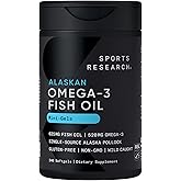 Sports Research® Omega-3 Fish Oil Mini Gels - Sourced from Wild Alaska Pollock w/Omega-3 EPA & DHA - Burpless, Bovine Free, Non-GMO, & MSC Certified Sustainable - 240 Count
